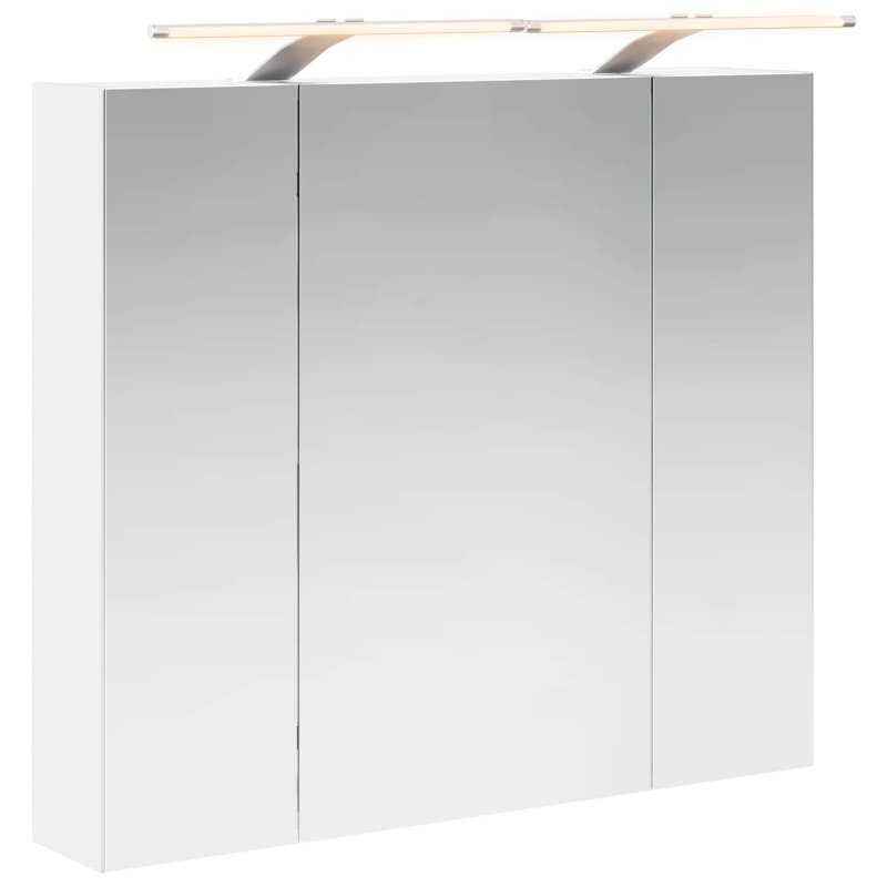 Szafka z lustrem do łazienki z półką Biały 80 x 14.5 x 70 cm