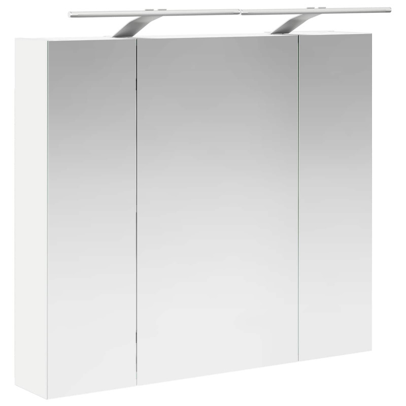 Szafka z lustrem do łazienki z półką Biały 80 x 14.5 x 70 cm