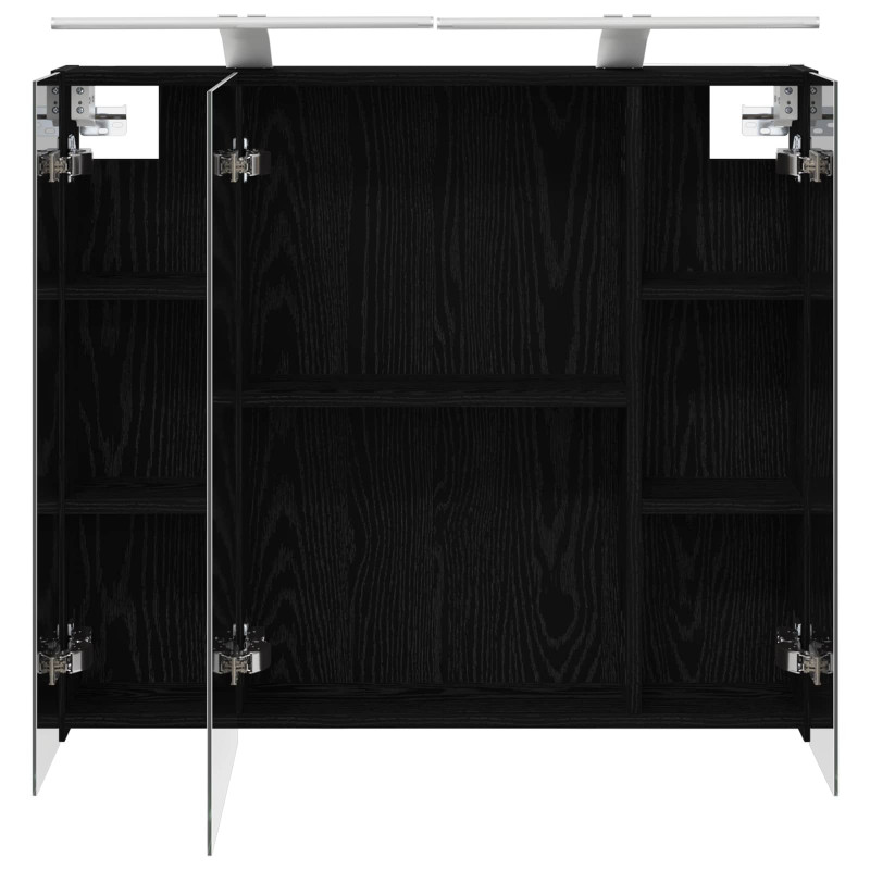 Szafka z lustrem do łazienki Czarny Dąb 80 x 14.5 x 70 cm