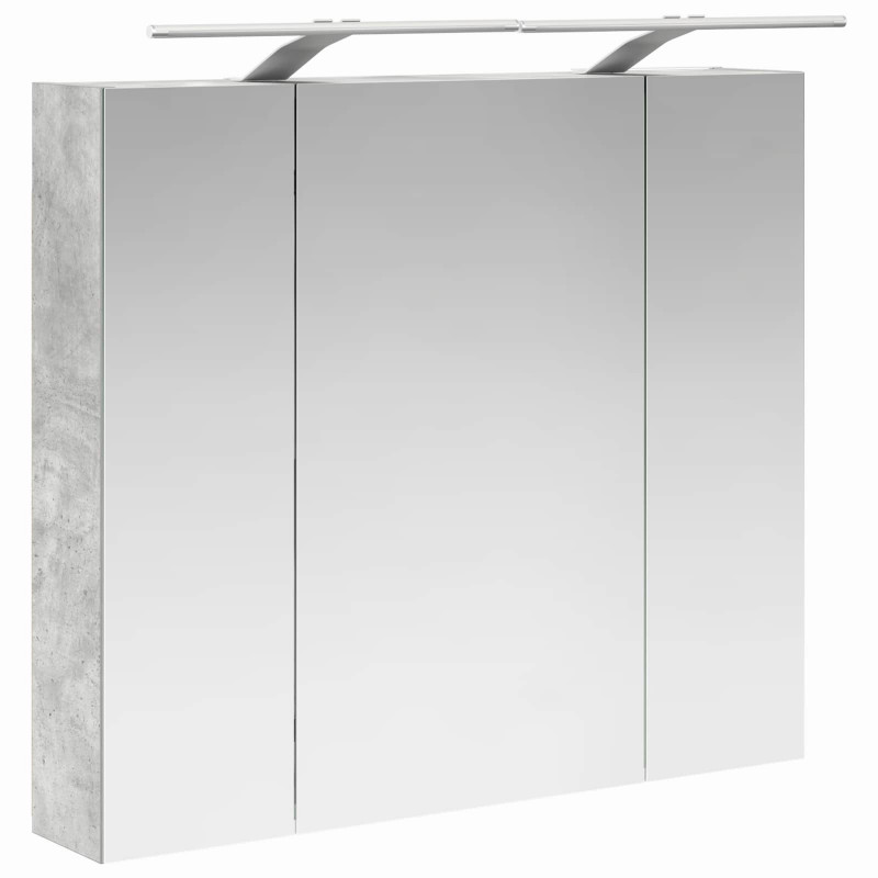 Szafka z lustrem do łazienki Betonowy szary 80 x 14.5 x 70 cm