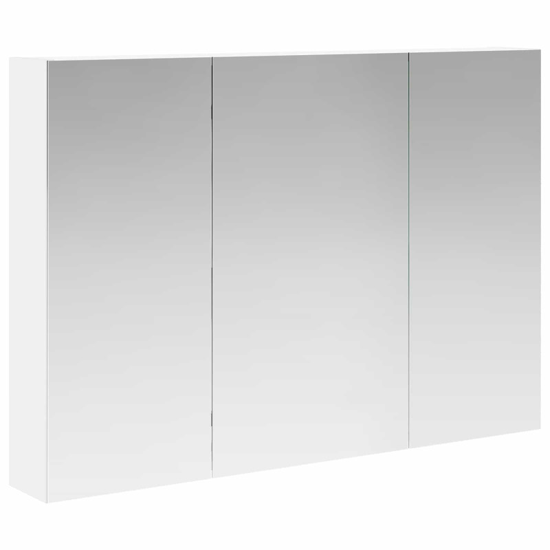 Szafka z lustrem do łazienki z półką Biały 100 x 14,5 x 70 cm