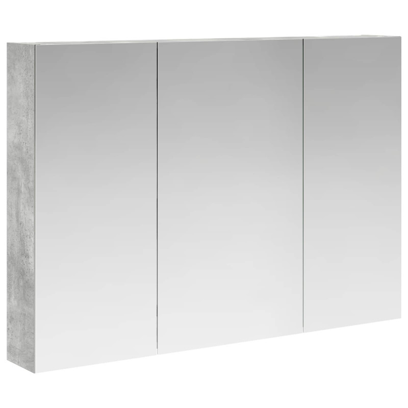Szafka z lustrem do łazienki Betonowy szary 100 x 14,5 x 70 cm
