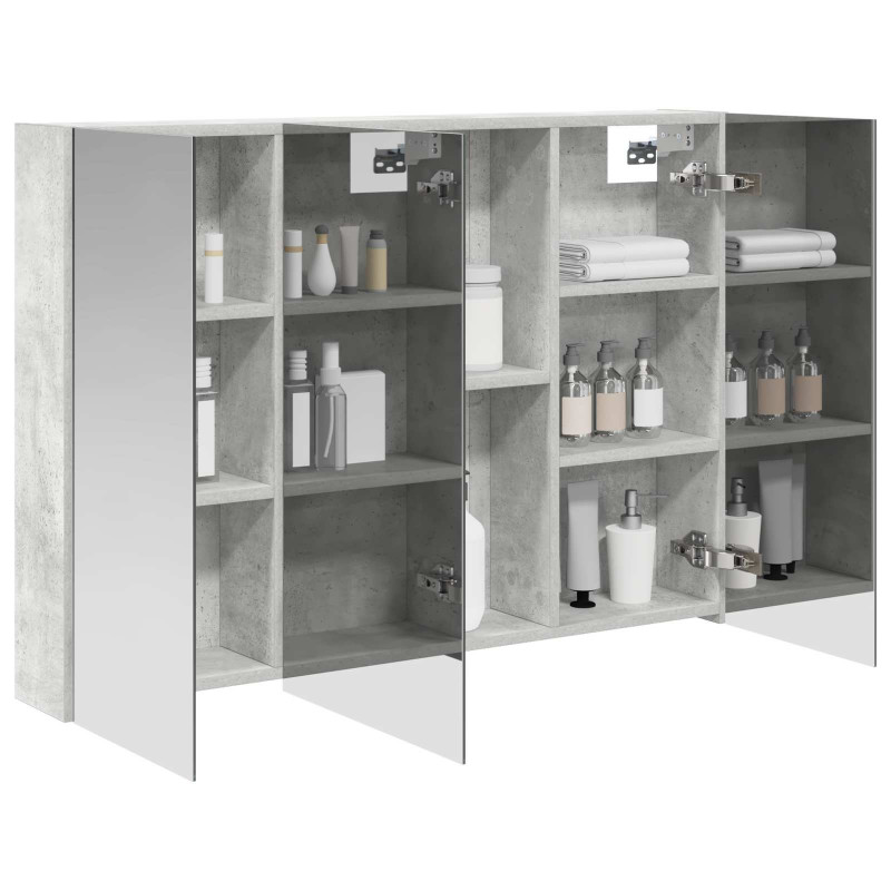 Szafka z lustrem do łazienki Betonowy szary 100 x 14,5 x 70 cm