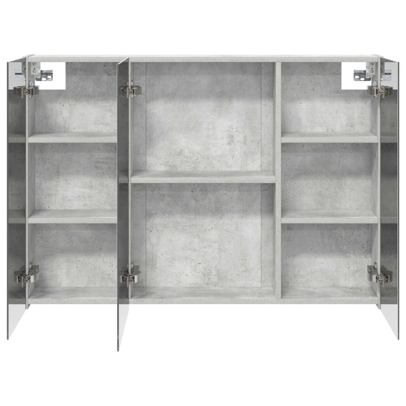 Szafka z lustrem do łazienki Betonowy szary 100 x 14,5 x 70 cm