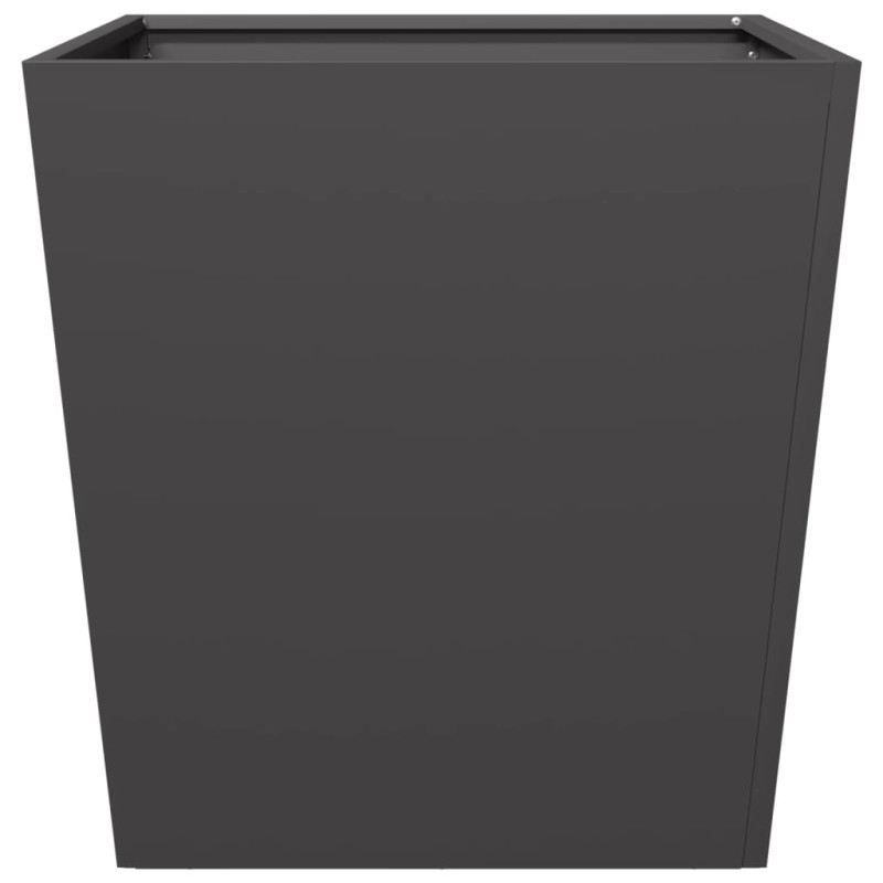 Donice ogrodowe, czarne, 2 szt., 50x50x50 cm, stal