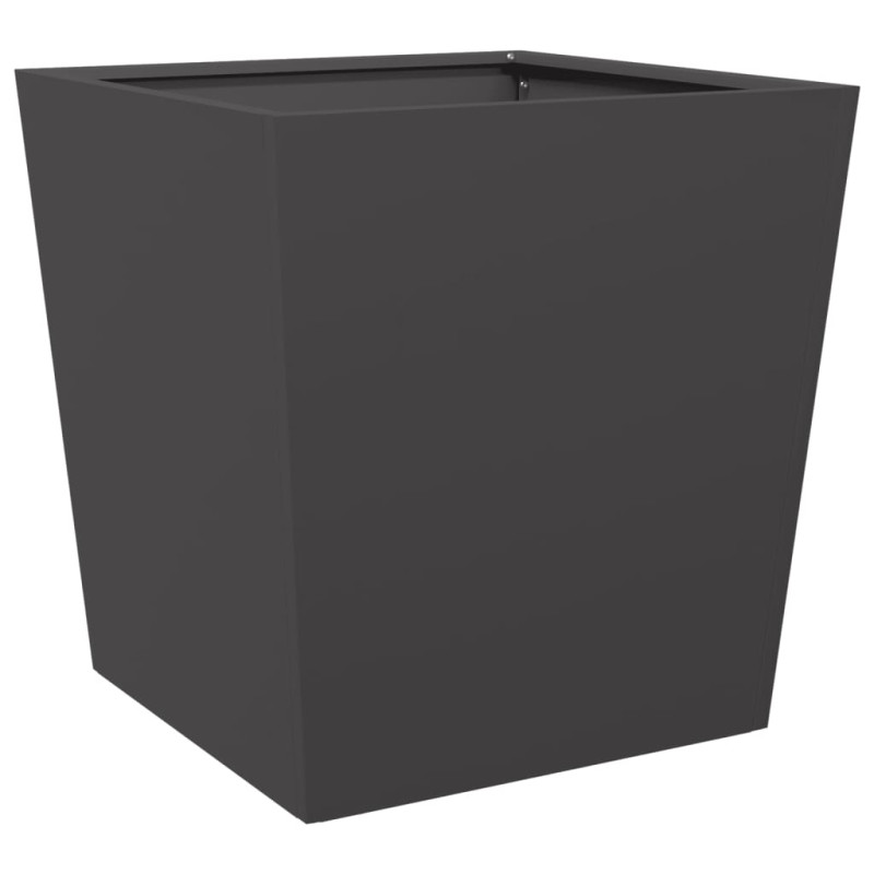 Donice ogrodowe, czarne, 2 szt., 50x50x50 cm, stal