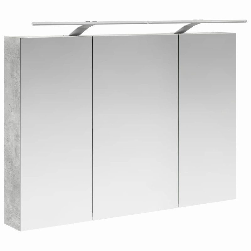 Szafka z lustrem do łazienki Betonowy szary 100 x 14,5 x 70 cm