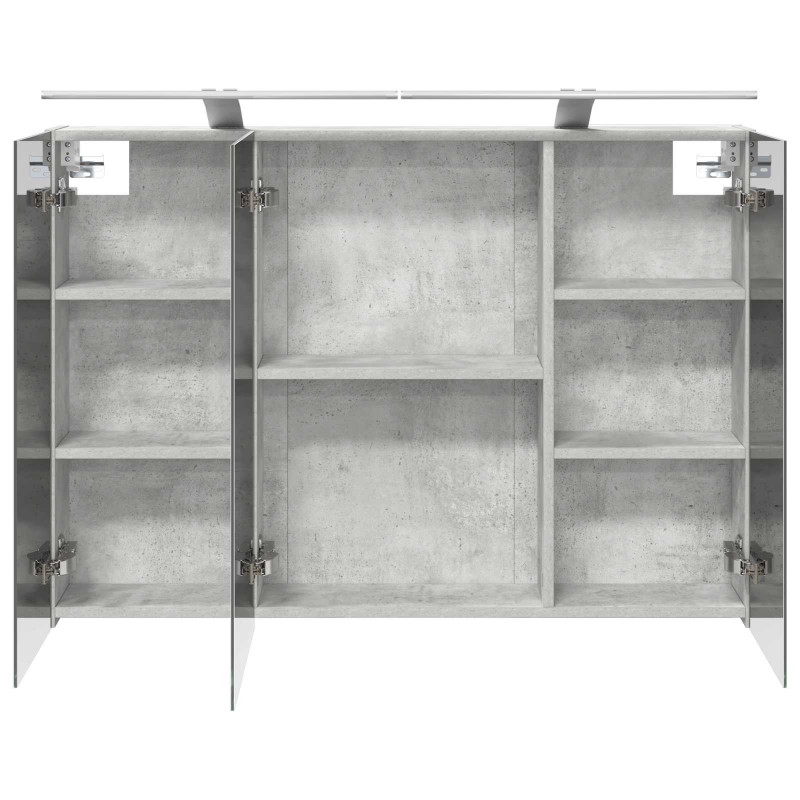 Szafka z lustrem do łazienki Betonowy szary 100 x 14,5 x 70 cm