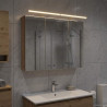 Szafka z lustrem do łazienki Ze LED Lights Dąb rzemieślniczy