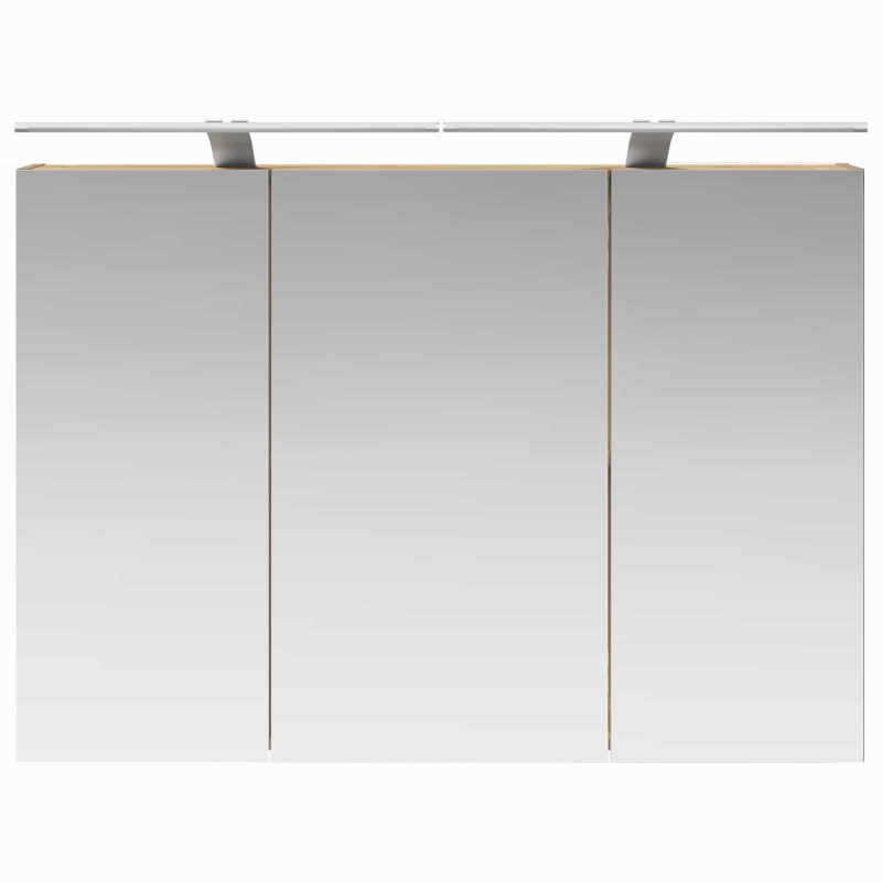 Szafka z lustrem do łazienki Ze LED Lights Dąb rzemieślniczy