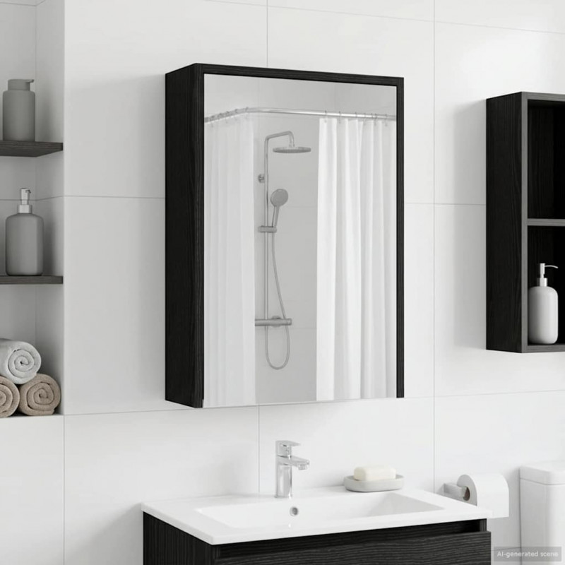Szafka z lustrem do łazienki Czarny Dąb 43 x 16 x 62.5 cm