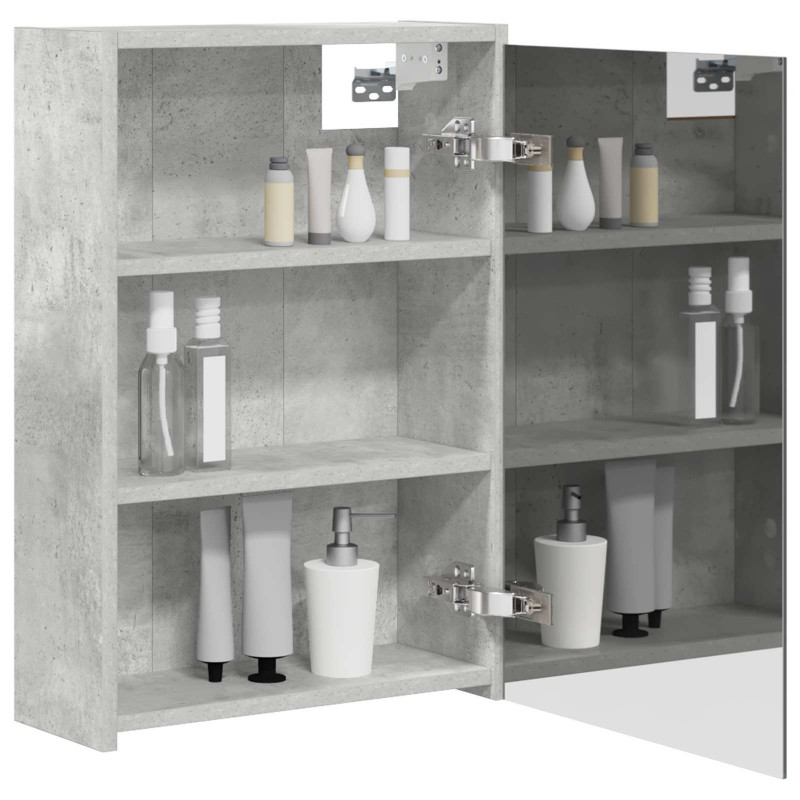 Szafka z lustrem do łazienki Betonowy szary 43 x 16 x 62.5 cm