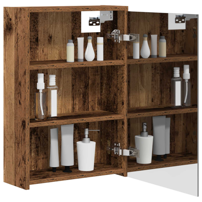 Szafka z lustrem do łazienki Stare drewno 43 x 16 x 62.5 cm