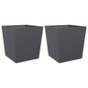 Donice ogrodowe, antracytowe, 2 szt., 50x50x50 cm, stal