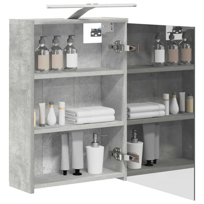 Szafka z lustrem do łazienki Betonowy szary 43 x 16 x 62.5 cm