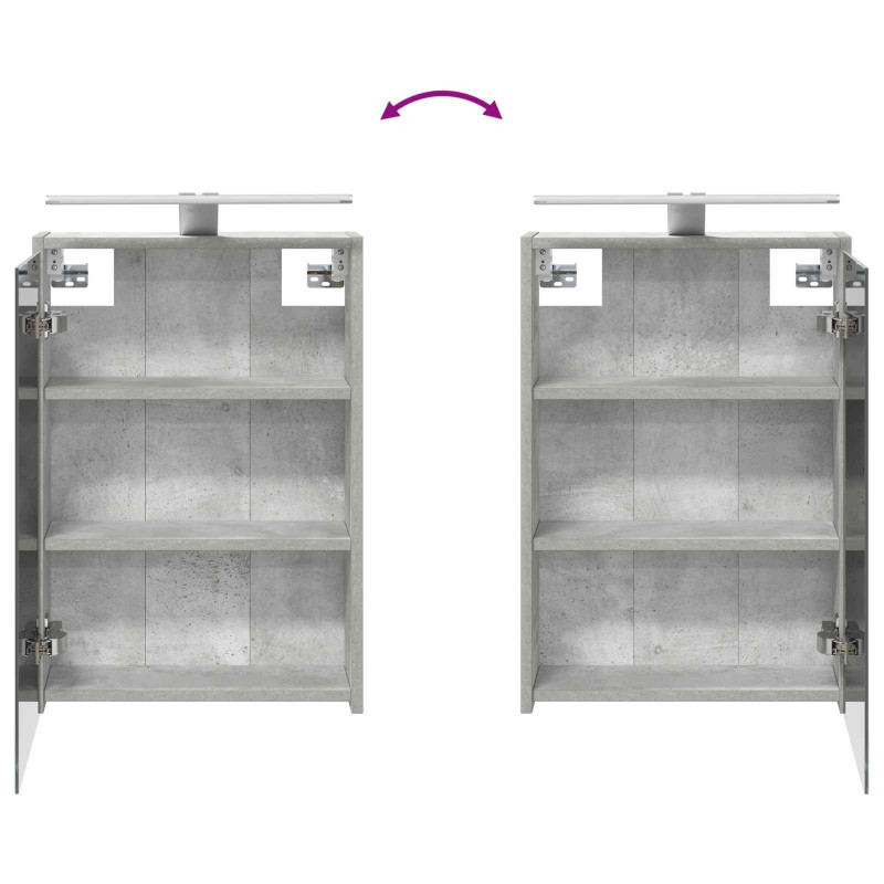 Szafka z lustrem do łazienki Betonowy szary 43 x 16 x 62.5 cm