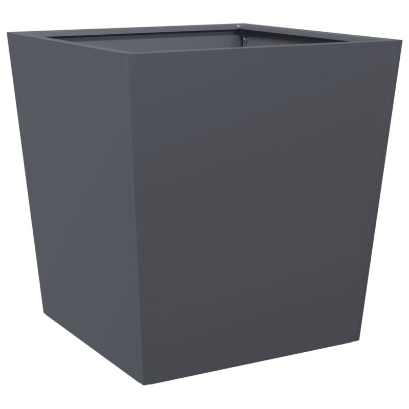 Donice ogrodowe, antracytowe, 2 szt., 50x50x50 cm, stal
