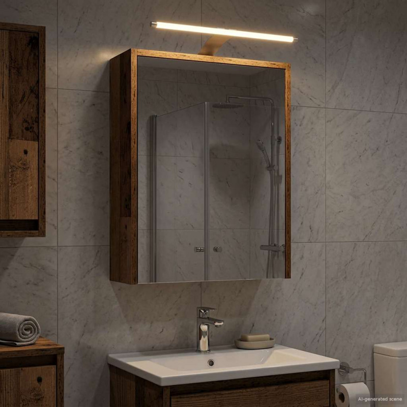 Szafka z lustrem do łazienki Stare drewno 43 x 16 x 62.5 cm
