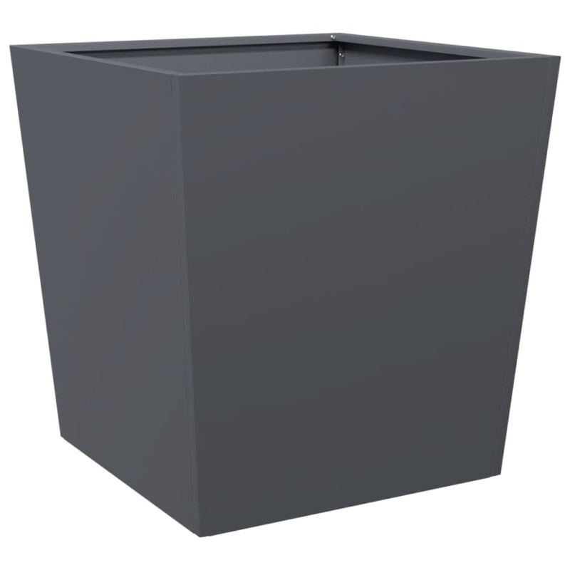 Donice ogrodowe, antracytowe, 2 szt., 50x50x50 cm, stal
