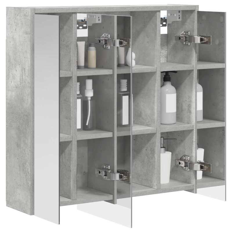 Szafka z lustrem do łazienki Betonowy szary 63,5 x 16 x 62,5 cm