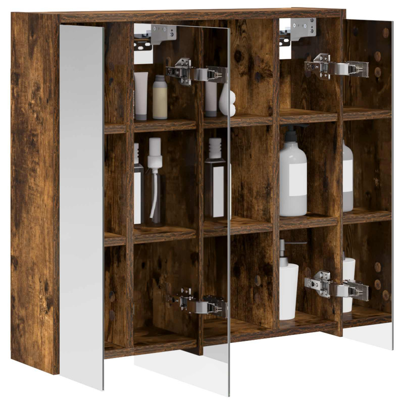 Szafka z lustrem do łazienki Dąb wędzony 63,5 x 16 x 62,5 cm