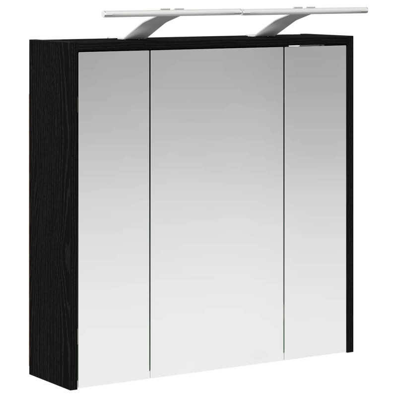 Szafka z lustrem do łazienki Czarny Dąb 63,5 x 16 x 62,5 cm