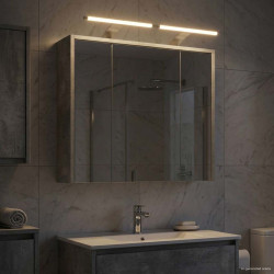 Szafka z lustrem do łazienki Betonowy szary 63,5 x 16 x 62,5 cm