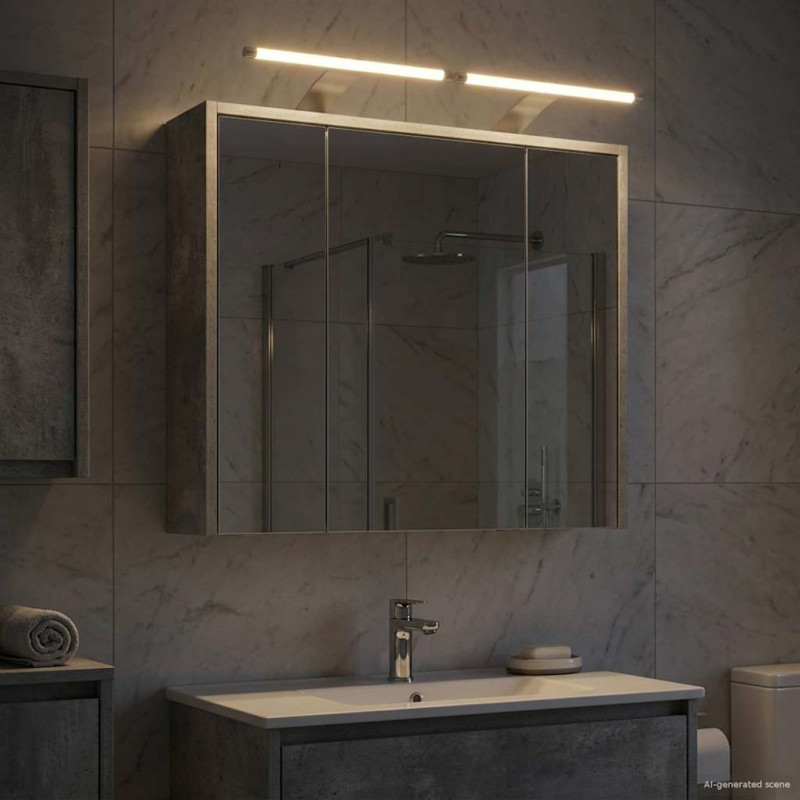 Szafka z lustrem do łazienki Betonowy szary 63,5 x 16 x 62,5 cm
