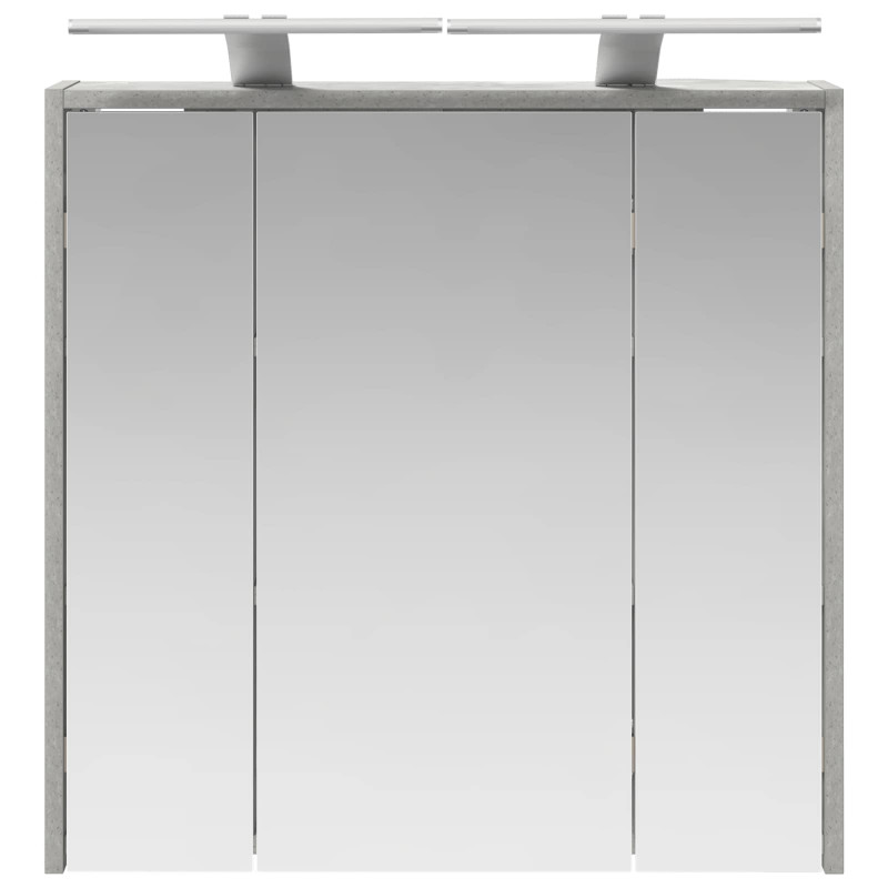Szafka z lustrem do łazienki Betonowy szary 63,5 x 16 x 62,5 cm
