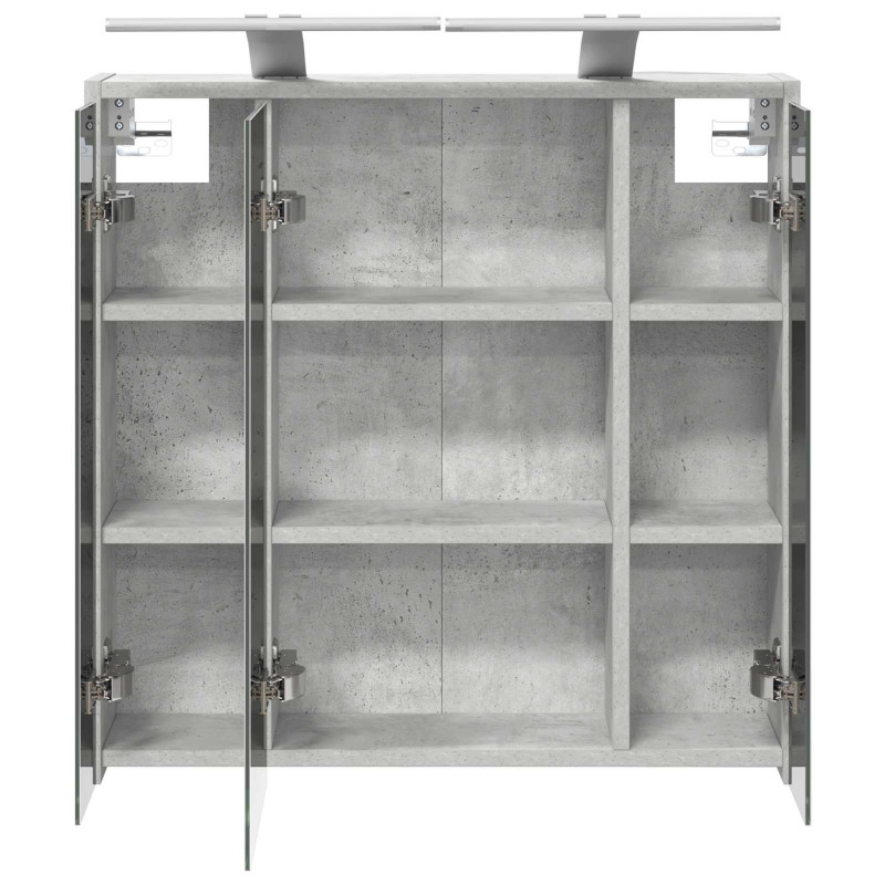 Szafka z lustrem do łazienki Betonowy szary 63,5 x 16 x 62,5 cm