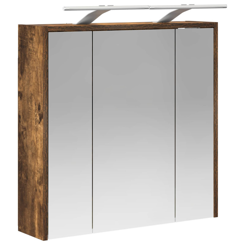 Szafka z lustrem do łazienki Dąb wędzony 63,5 x 16 x 62,5 cm