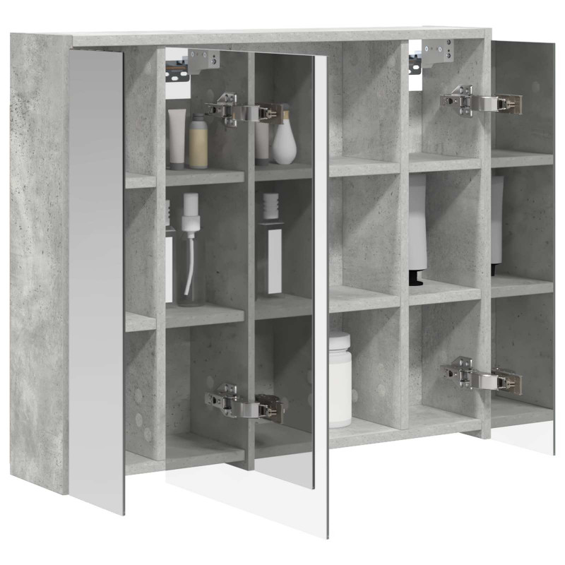 Szafka z lustrem do łazienki Betonowy szary 73,5 x 16 x 62,5 cm