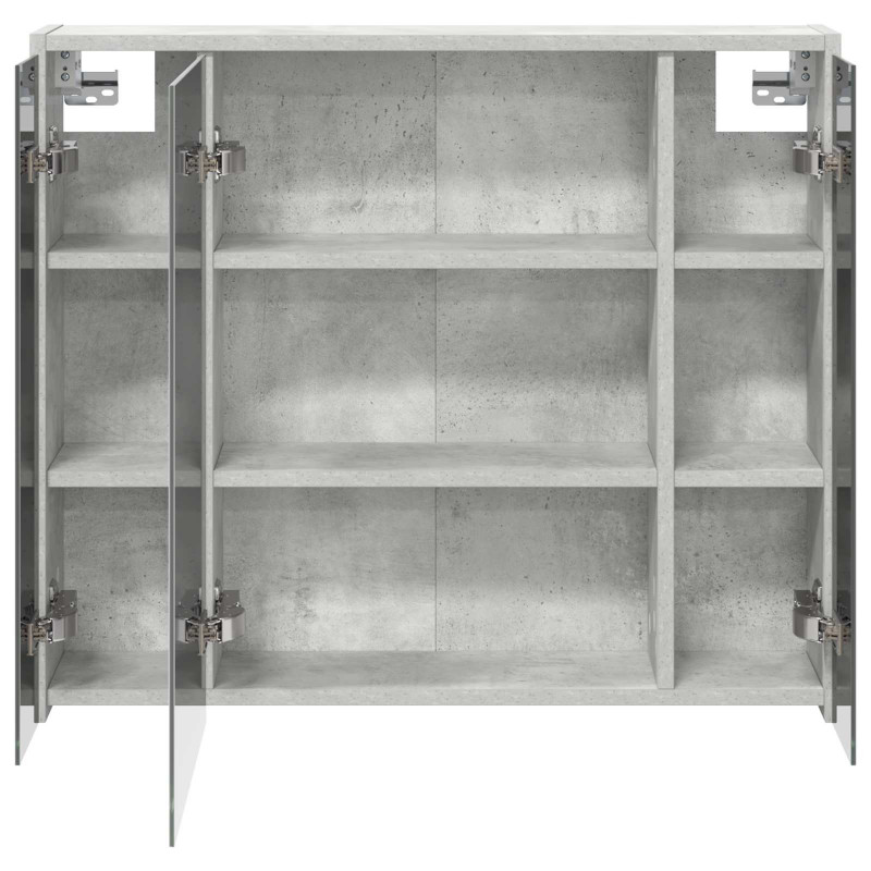 Szafka z lustrem do łazienki Betonowy szary 73,5 x 16 x 62,5 cm