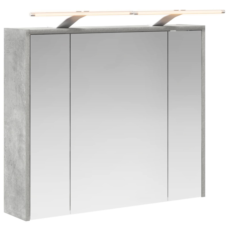 Szafka z lustrem do łazienki Betonowy szary 73,5 x 16 x 62,5 cm