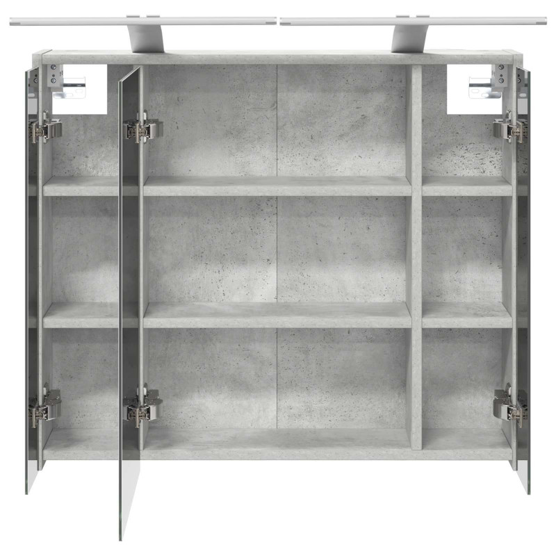 Szafka z lustrem do łazienki Betonowy szary 73,5 x 16 x 62,5 cm