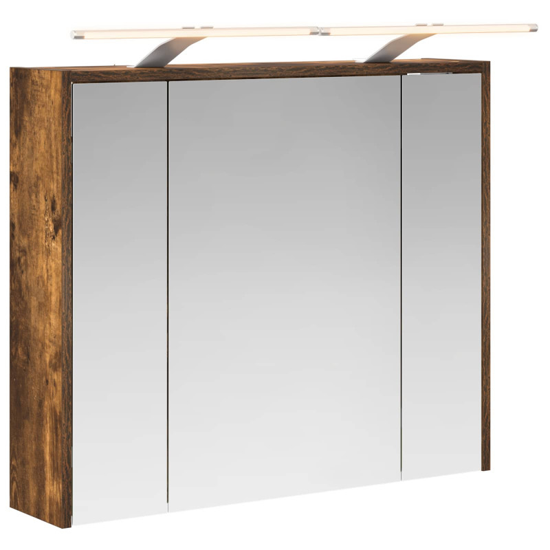 Szafka z lustrem do łazienki Dąb wędzony 73,5 x 16 x 62,5 cm