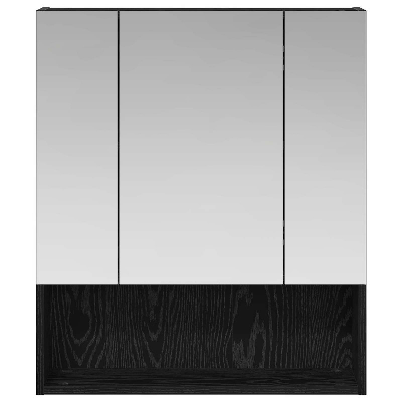 Szafka z lustrem do łazienki Czarny Dąb 60 x 14.5 x 70 cm