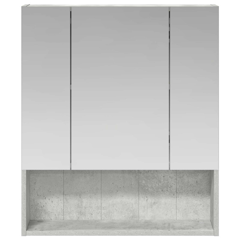 Szafka z lustrem do łazienki Betonowy szary 60 x 14.5 x 70 cm