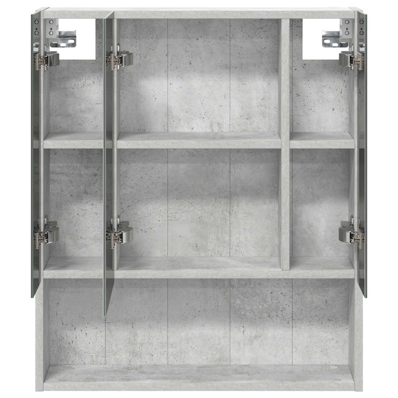 Szafka z lustrem do łazienki Betonowy szary 60 x 14.5 x 70 cm