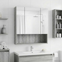 Szafka z lustrem do łazienki Szary Sonoma 60 x 14.5 x 70 cm