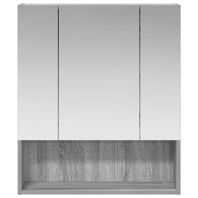 Szafka z lustrem do łazienki Szary Sonoma 60 x 14.5 x 70 cm