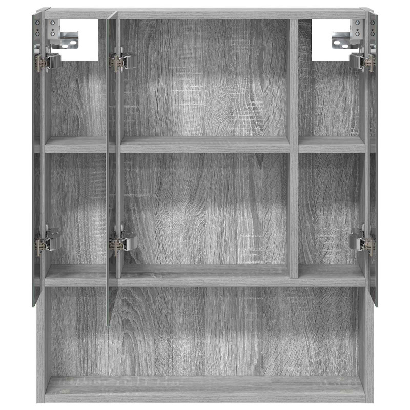 Szafka z lustrem do łazienki Szary Sonoma 60 x 14.5 x 70 cm