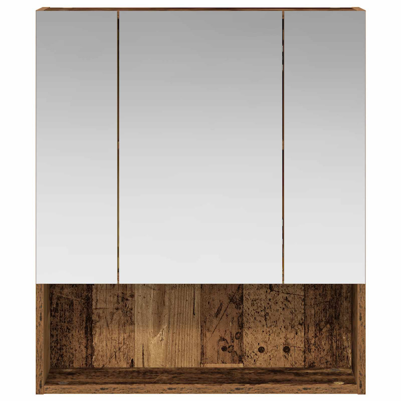 Szafka z lustrem do łazienki Stare drewno 60 x 14.5 x 70 cm