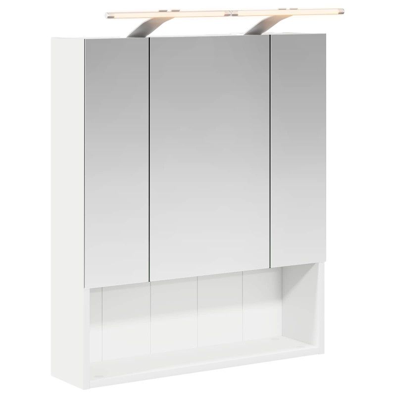 Szafka z lustrem do łazienki z półką Biały 60 x 14.5 x 70 cm