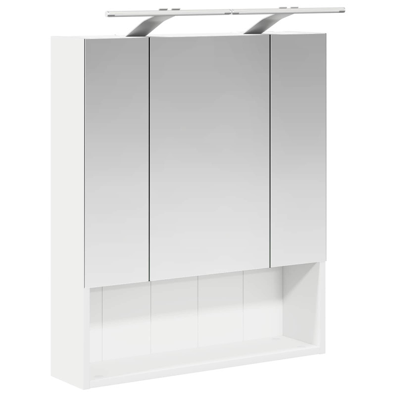 Szafka z lustrem do łazienki z półką Biały 60 x 14.5 x 70 cm
