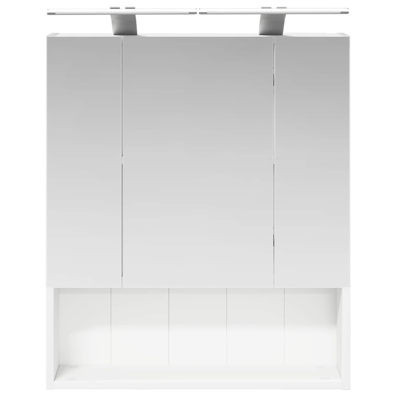 Szafka z lustrem do łazienki z półką Biały 60 x 14.5 x 70 cm