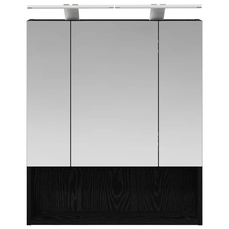 Szafka z lustrem do łazienki Czarny Dąb 60 x 14.5 x 70 cm