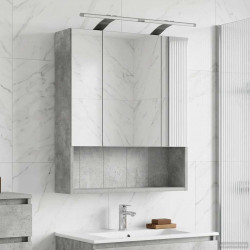 Szafka z lustrem do łazienki Betonowy szary 60 x 14.5 x 70 cm