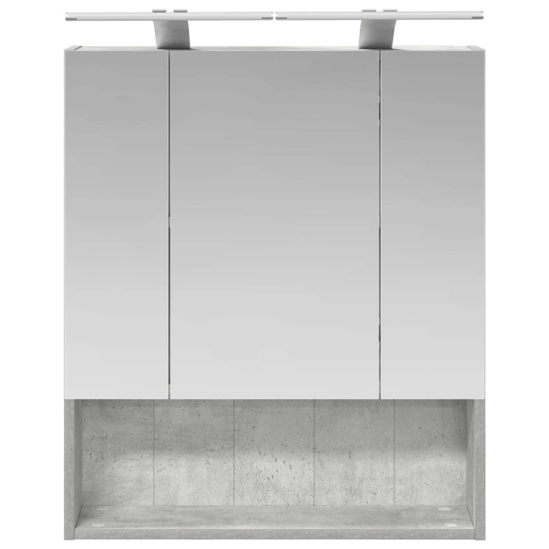 Szafka z lustrem do łazienki Betonowy szary 60 x 14.5 x 70 cm