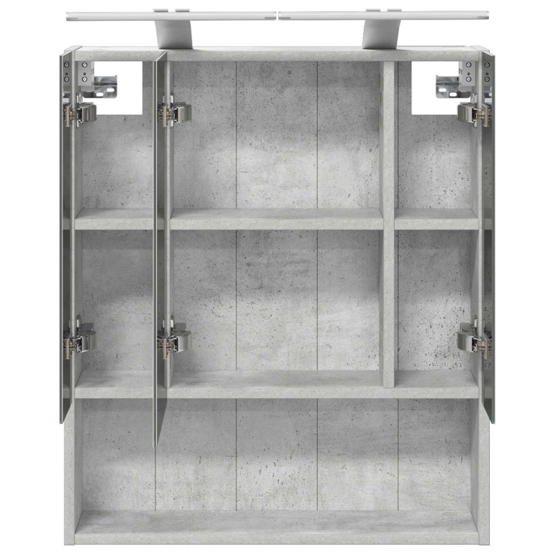 Szafka z lustrem do łazienki Betonowy szary 60 x 14.5 x 70 cm